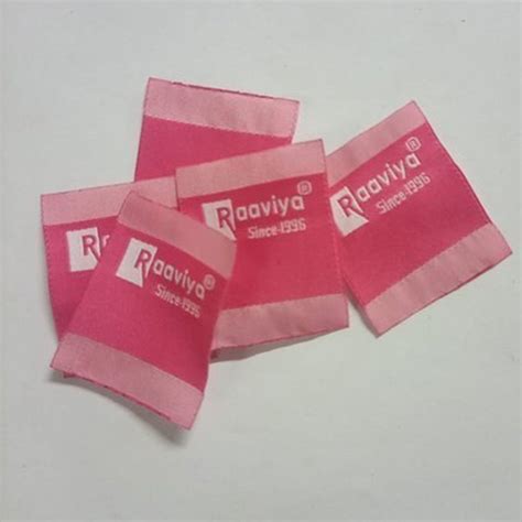 Pink And White Satin Embroidered Label, For Textile Industry at Rs 1.0/piece in Tiruppur