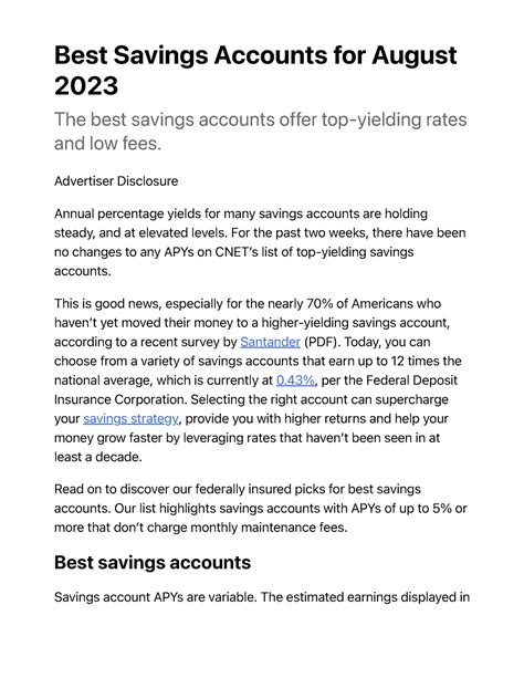 Best Savings Accounts for August 2023 - CNET Money - Best Savings ...