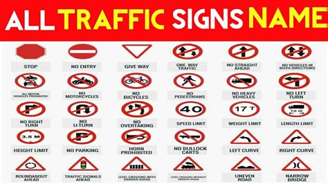 Road Safety Signs With Names