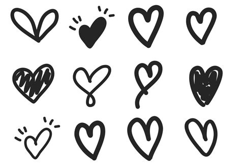 Vector Set of Heart Doodle 2996325 Vector Art at Vecteezy