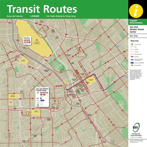San Jose Bus Map - Ontheworldmap.com