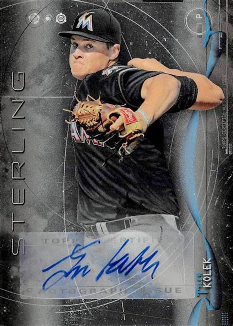 Tyler Kolek autographed baseball card (Miami Marlins) 2014 Bowman Sterling #BSPATK