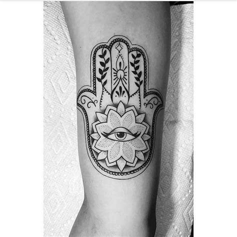 Holistic Hamsa Lotus Evil Eye Tattoo | Hamsa hand tattoo, Hamsa tattoo, Evil eye tattoo