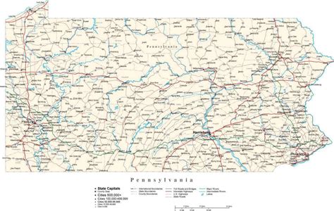 Pennsylvania State Map in Fit-Together Style to match other states