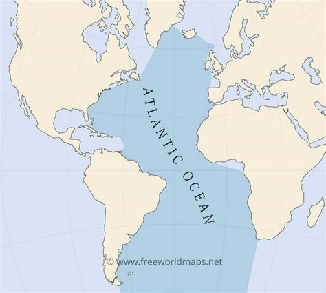 Atlantic Ocean Map Green | Map of Atlantic Ocean Area