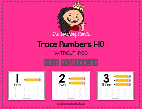 Number Tracing Worksheets for Children - The Teaching Aunt Preschool Freebies, Preschool Tracing ...