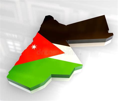 3d flag map of jordan stock illustration. Illustration of amman - 7327185