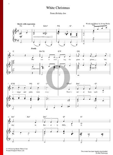 White Christmas (Bing Crosby) Piano Sheet Music - OKTAV