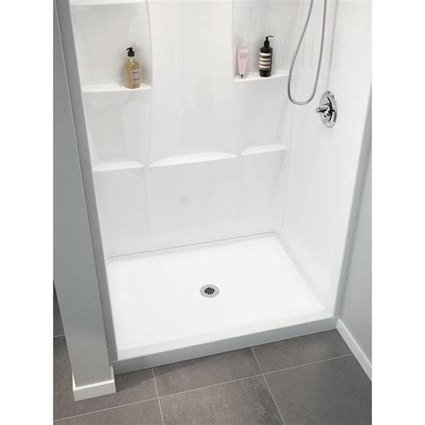 Delta Classic 400 48 x 34 Alcove Shower Pan Base with Center Drain in ...