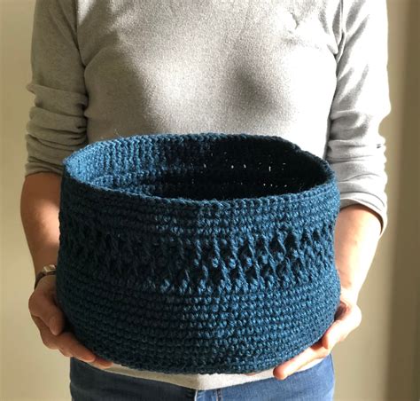 Blue jute twine baskets. Storage basket. Knitting basket. | Etsy