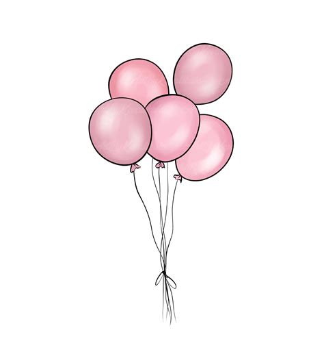 Balloons PNG, Pink Balloons Clip Art, Birthday Clipart, Digital Download - Etsy