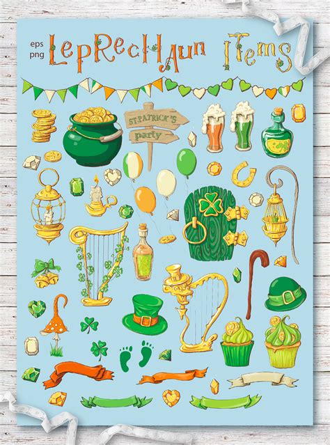 Leprechaun – St. Patrick’s Day Set on Yellow Images Creative Store