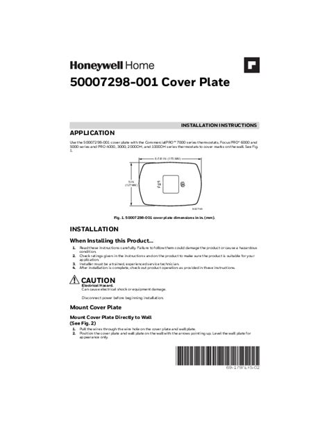 Resideo Thermostat Cover Plates and Adapter Plate Installation Guide