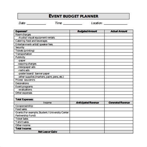 FREE 15+ Event Budget Samples in Google Docs | Google Sheets | Excel | MS Word | Pages | Numbers ...