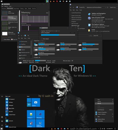 DarkTen - An Ideal Windows 10 Visual Style/Theme by sash-in on DeviantArt