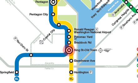 King Street-Old Town station map - Washington Metro