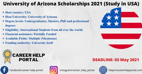 University of Arizona Scholarships 2021 (Study in USA) - Career help portal