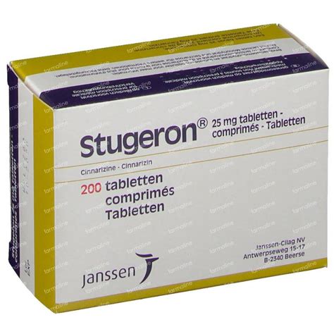 Stugeron 25mg 200 tabletten hier online bestellen | FARMALINE.be