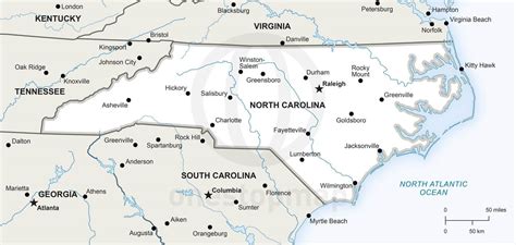 Printable Map Of North Carolina Cities