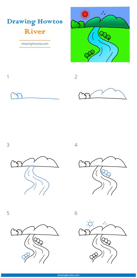 How to Draw a River - Step by Step Easy Drawing Guides - Drawing Howtos