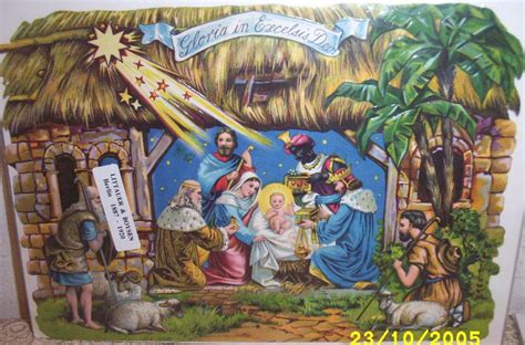 Large..Victorian Vintage Paper..Nativity Scene..Gloria In Excelsis from ...