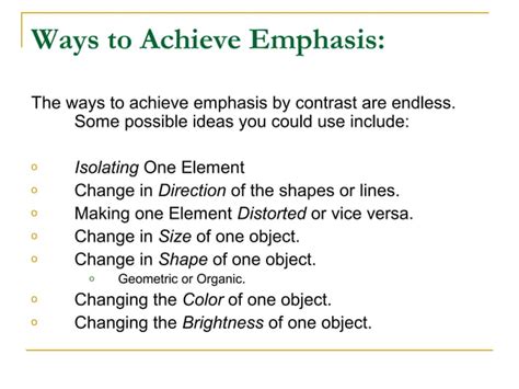 Chapter 3 emphasis and focal point