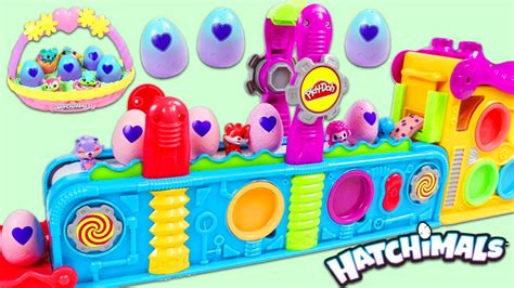 Making Hatchimals Surprise Eggs with Magic Play Doh Mega Fun Factory Playset! - YouTube