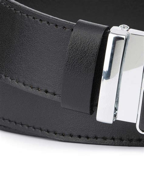 Buy Black Ratcheting Leather Belt for Men | LeatherBeltsOnline.com