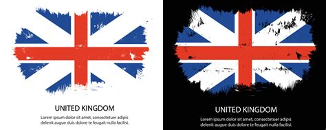 New the United Kingdom faded grunge texture flag design vector set ...