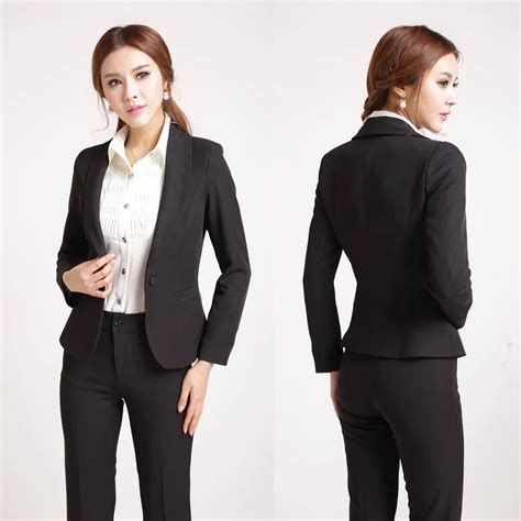 Formal Ladies Pant Suits for Women Work Wear Blazer Women Pant and Jacket Sets Elegant Ladies ...