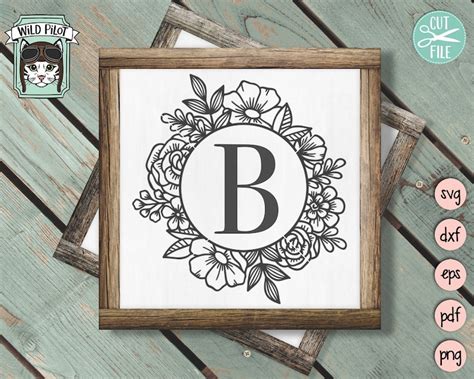 Floral Frame SVG Floral Frame cut File Round Flower Frame | Etsy