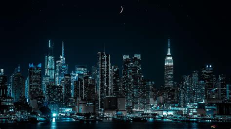 Architecture Buildings Night City 4K wallpaper download