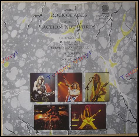 Totally Vinyl Records || Def Leppard - Rock of ages / Action! not words 12 inch Picture Cover