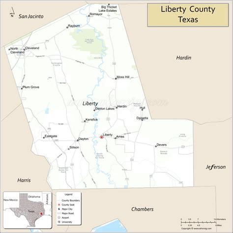 Map of Liberty County, Texas - Thong Thai Real