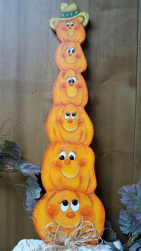 Painted Wooden Pumpkins for Halloween Decorations - Etsy | Украшения на ...