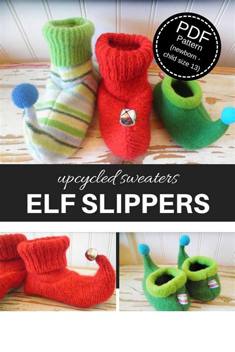 Elf Slippers PDF Pattern newborn Child Size 13 | Etsy