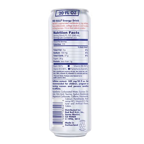 Red Bull Nutrition Facts Taurine – Besto Blog