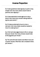 Understanding Inverse Proportion Worksheet GCSE Maths | Teaching Resources