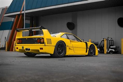 "Yellow Ferrari F40 competizione" Poster by PGPauto | Redbubble