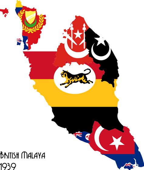 Flag-map of British Malaya, 1939 - Openclipart