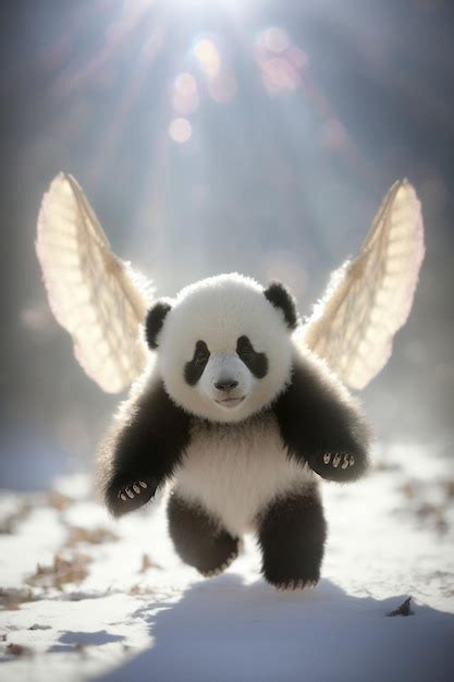 Premium Photo | A panda with wings that says " wings " on it.