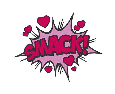 SMACK Comic Sound Effects Kiss Embroidery Machine Design - Etsy