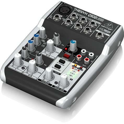 Q502USB 5-Input 2-Bus USB Audio Interface Mixer w/ XENYX Mic Preamps ...