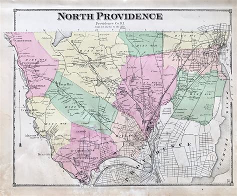 North Providence Map Original 1870 Rhode Island Atlas - Etsy