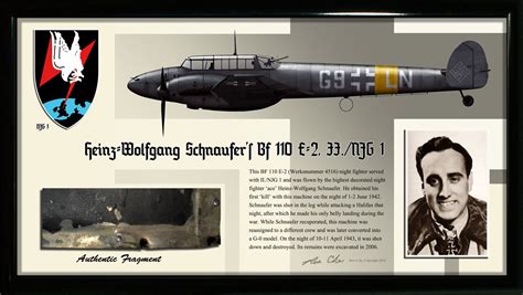 Luftwaffe Messerschmitt Bf 110 Heinz-Wolfgang Schnaufer Relic Display | Luftwaffe, Messerschmitt ...