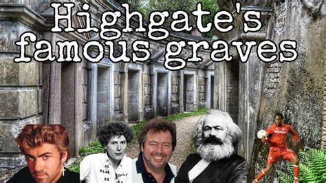 a collage of photos with the words highgate's famous graves