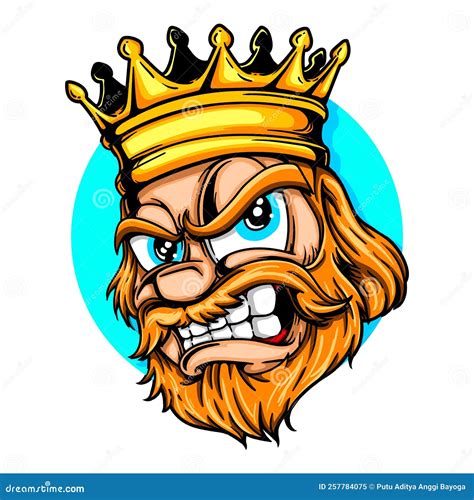 Angry king stock vector. Illustration of funny, vector - 257784075