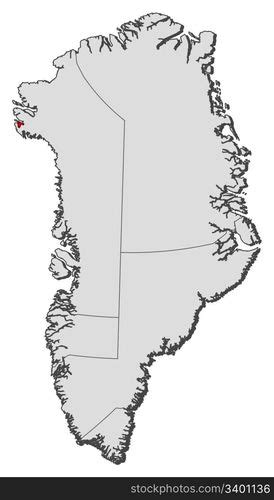 Map of Greenland, Thule Air Base highlighted. Political map of Austria ...