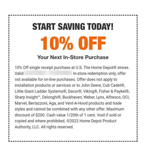 Home Depot−10% off Entire In-Store Purchase