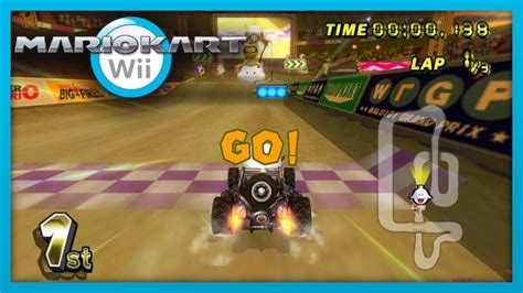 Mario Kart Wii, King Boo, 50cc, Gameplay, Stadium, Basketball Court